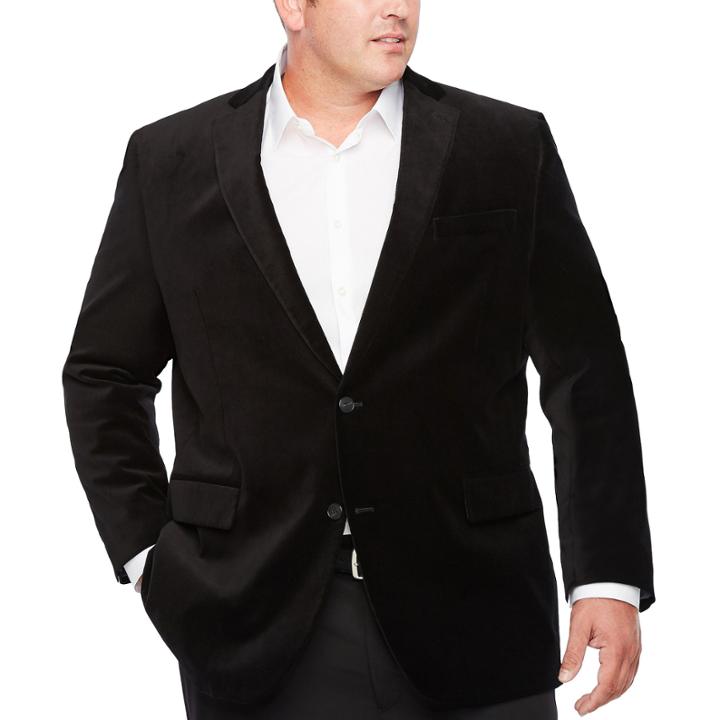 Jf J.ferrar Classic Fit Velvet Sport Coat - Big And Tall