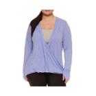 Xersion Long Sleeve Draped Neck T-shirt-womens Plus