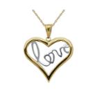 Infinite Gold&trade; 14k Two-tone Gold Love Inside Heart Pendant Necklace