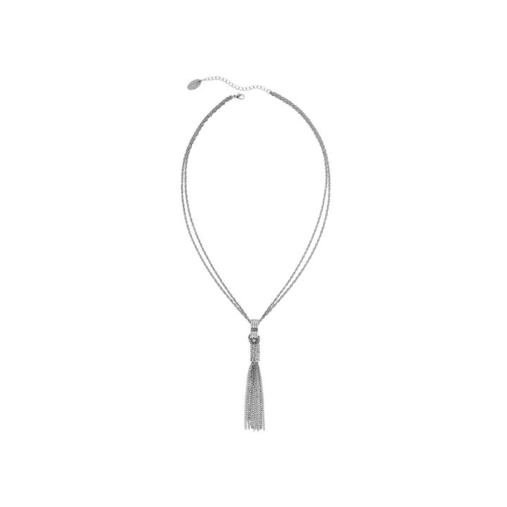 Nicole By Nicole Miller Silver-tone Glass Stone Tube Necklace