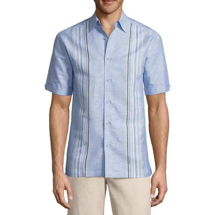 Havanera Short Sleeve Striped Button-front Shirt