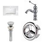 23.75-in. W 1 Hole Ceramic Top Set In White Color- Cupc Faucet Incl. - Overflow Drain Incl.