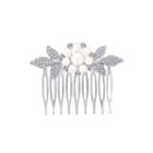 Diamonart Sterling Silver Freshwater Pearl Flower Hair Comb