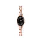 Citizen Eco-drive Silhouette Womens Crystal-accent Oval Rose-tone Stainless Steel Bangle Watch Ex1413-55e