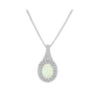 Lab-created Opal & Lab-created White Sapphire Sterling Silver Pendant Necklace