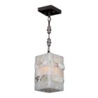 Pompeii Collection 1 Light Flemish Mini Brass Finish And Natural Quartz Rectangle Pendant