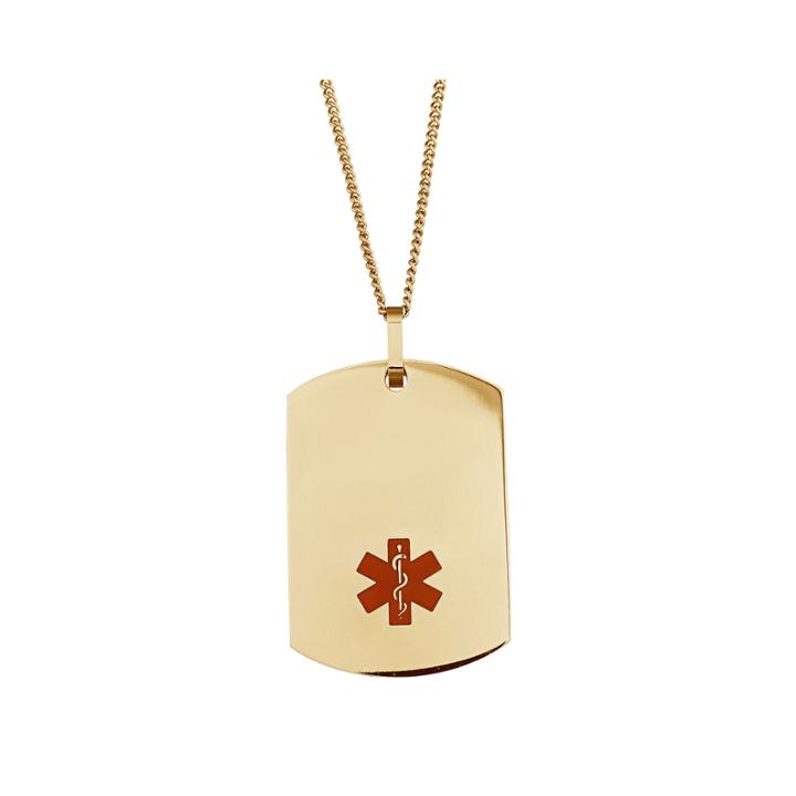Personalized Medical Id Dog Tag Pendant Necklace