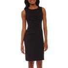 Black Label By Evan-picone Sleeveless Starburst Side-ruched Sheath Dress