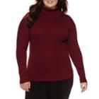 Ohmg Long Sleeve Turtleneck Pullover Sweater-juniors Plus
