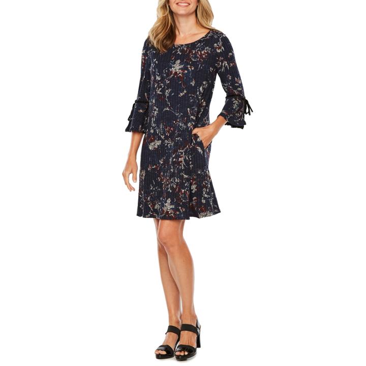 Alyx Long Sleeve Floral A-line Dress