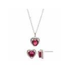 Sparkle Allure Womens 2-pc. Red Crystal Red Heart Pend And Earring Set