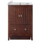 23.75-in. W Floor Mount Walnut Vanity Set For 1 Hole Drilling