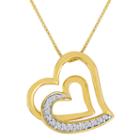 Forevermine 1/10 Ct. T.w. Diamond Double-heart Pendant Necklace