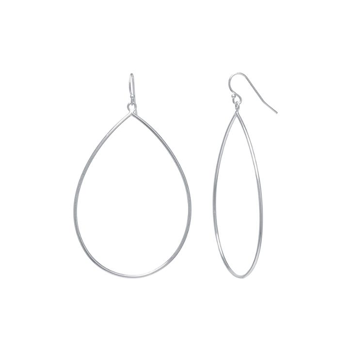 Silver Reflections&trade; Silver-plated Openwork Pear-shaped Drop Earrings