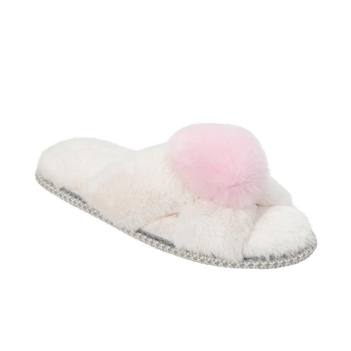 Dearfoams X-band Slide Slippers With Pom