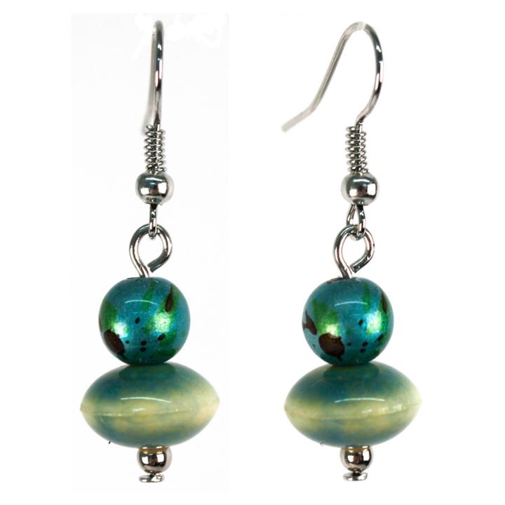 Aris By Treska Blue And Silver-tone Linear Wire Earrings