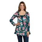 24/7 Comfort Apparel Ginger Blossom Velvet Tunic Top