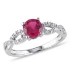 Womens 1/10 Ct. T.w. Lab Created Round Red Ruby 10k Gold Cocktail Ring