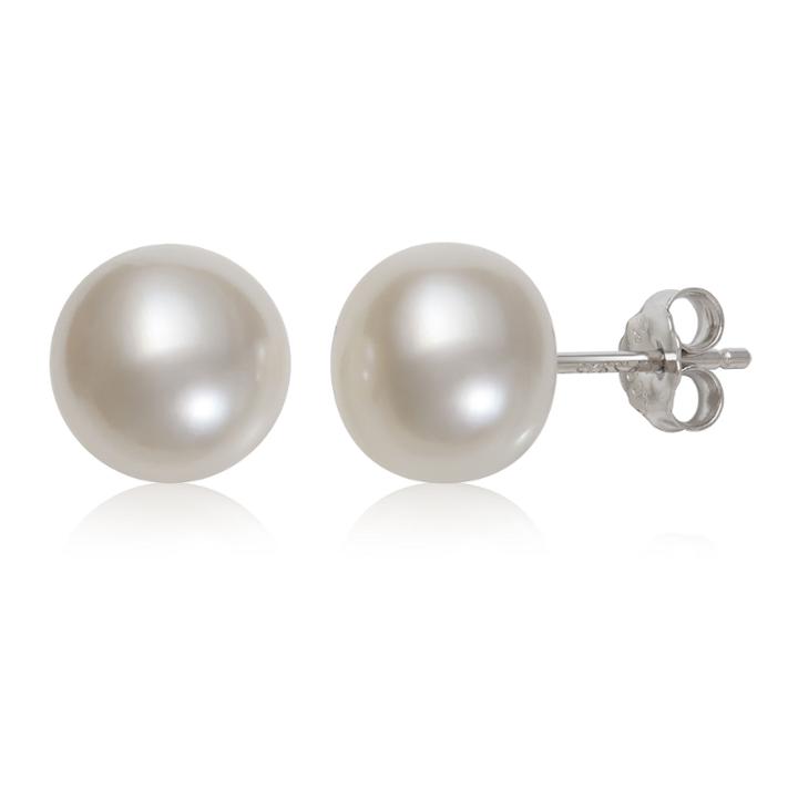 8-9 Mm Cultured Freshwater Pearl Stud Earring In Sterling Silver