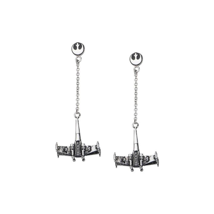 Star Wars Stainless Steel X-wing Fighter Drop Earrings