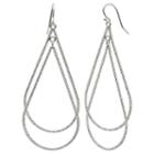 Silver Reflections Silver Plated Diamond Cut Pure Silver Over Brass Pear Drop Earrings