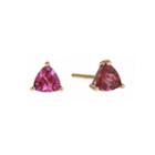 Limited Quantities Trillion-cut Genuine Pink Tourmaline Earrings
