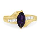 Womens 1/4 Ct. T.w. Amethyst Purple 10k Gold Cocktail Ring