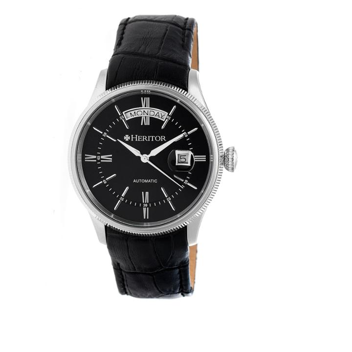 Heritor Vernon Mens Black Strap Watch-herhr5806