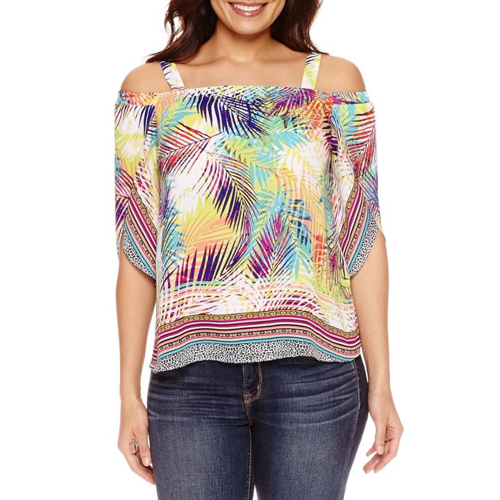Bold Elements Split Sleeve Off The Shoulder Top