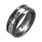 Black Ceramic & Stainless Steel Patterned Band