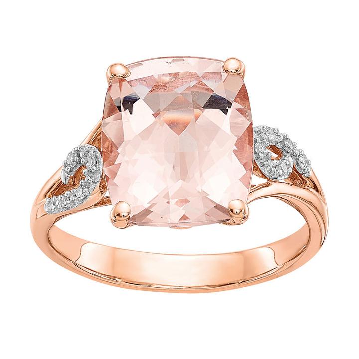 Womens Pink Morganite 14k Gold Cocktail Ring