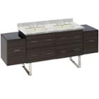 76-in. W Floor Mount Dawn Grey Vanity Set For 3h8-in. Drilling Bianca Carara Top Biscuit Um Sink