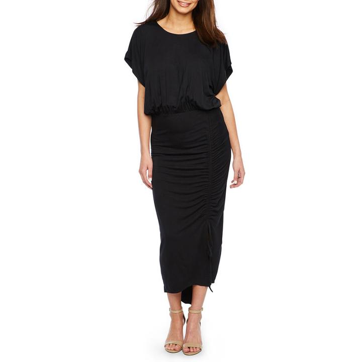 Bold Elements 3/4 Sleeve High Low Blouson Dress