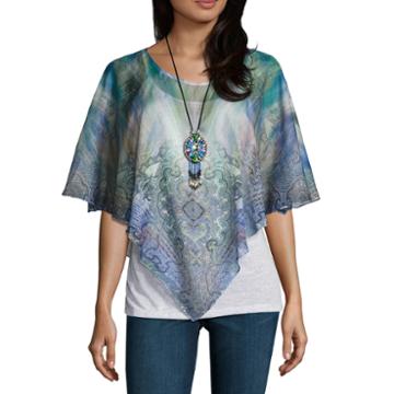 One World Apparelelbow Sleeve Layered Top