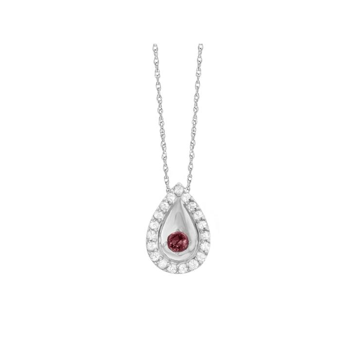 Womens Lead-glass Filled Ruby 10k Gold Pendant Necklace