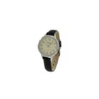 Geneva Platinum Womens Black Strap Watch-5979