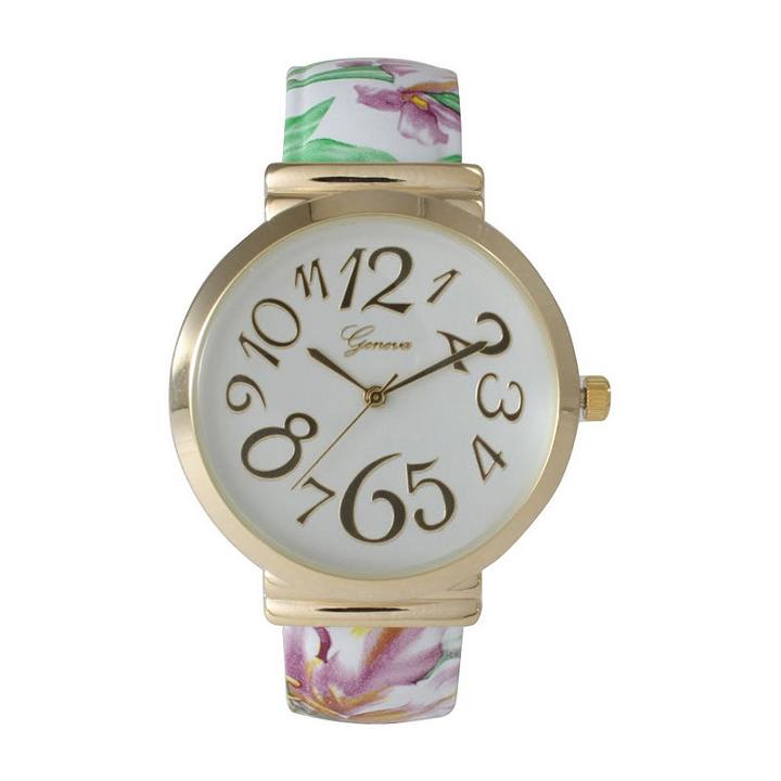Olivia Pratt Womens White Strap Watch-513752whitepurple