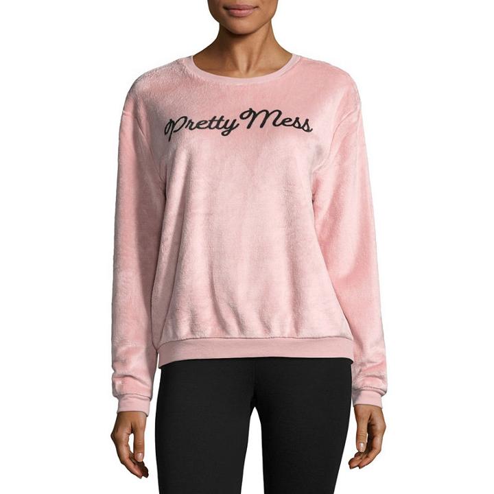 Hybrid Pretty Mess Fuzzy Sweatshirt-juniors