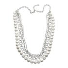 Cultured Freshwater Pearl Multi-row Sterling Silver Necklace