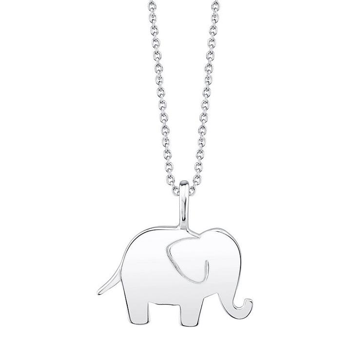 Footnotes Elephant Womens Sterling Silver Pendant Necklace