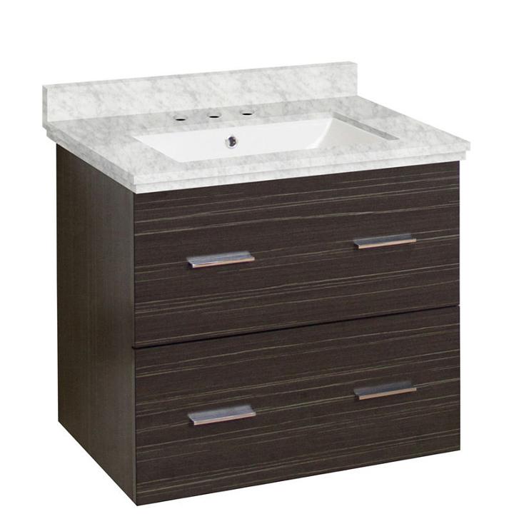 23.75-in. W Wall Mount Dawn Grey Vanity Set For 3h8-in. Drilling Bianca Carara Top White Um Sink
