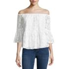 A.n.a Off The Shoulder Embroidered Peplum Blouse