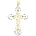 Womens 10k Two-tone Gold Cross Pendant