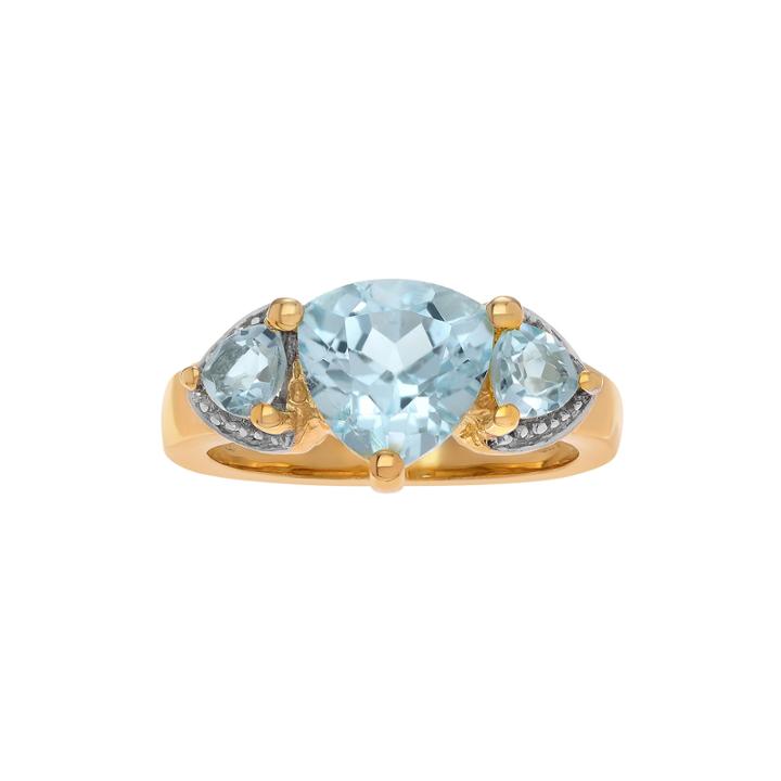Genuine Blue & White Topaz 14k Gold Over Silver Ring