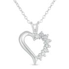 Womens 3/4 Ct. T.w. White Cubic Zirconia Heart Pendant Necklace