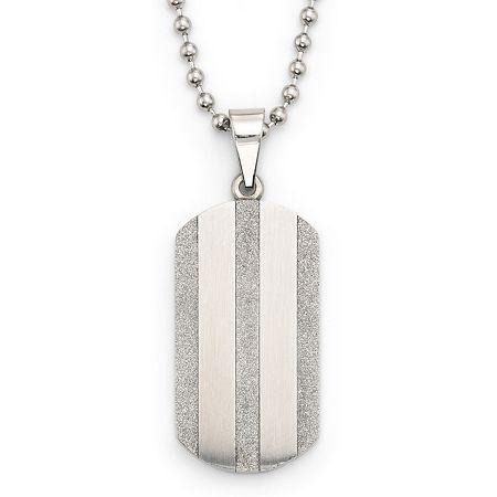 Two-tone Stainless Steel Striped Dog Tag