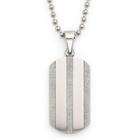 Two-tone Stainless Steel Striped Dog Tag