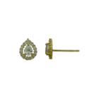 Petite Lux&trade; Cubic Zirconia 10k Yellow Gold Pear-shaped Stud Earrings