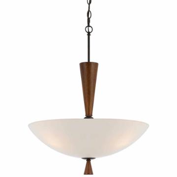 Wooten Heights 25.50 Inch Glass Pendant Fixture In Mahogany