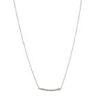 Cz By Kenneth Jay Lane Silver-tone Bar Pendant Necklace